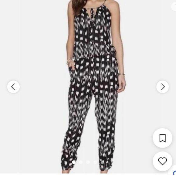 Parker Pants - Parker Silk Women Black & White Snake Print Jumpsuit Sz XS Realreal Authenticati